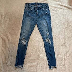 Abercrombie & Fitch Distressed Low Rise Skinny Ankle Jeans - size 4 Long